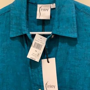 FINLEY 100% linen shirt dress. NWT